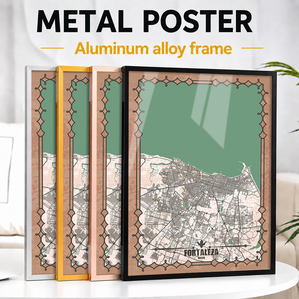 Custom Map Poster - Картина города Форталеза в металлической раме,