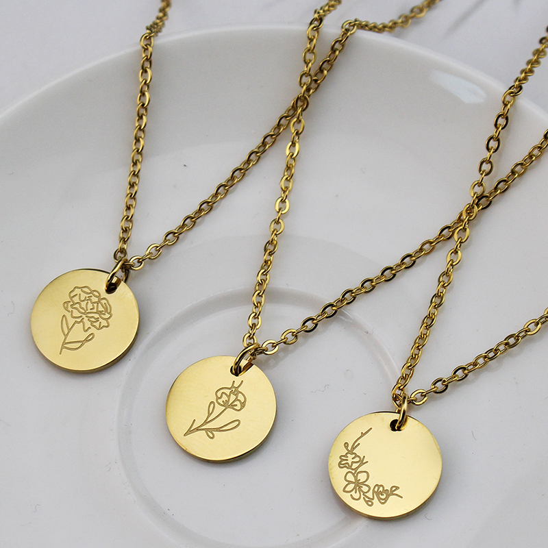 Ожерелье с подвеской из титано – обзор и цена Birth Flower Necklace